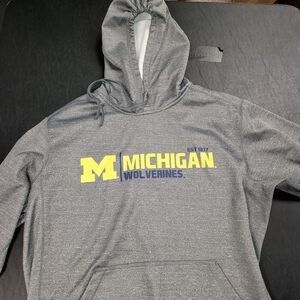 Michigan Wolverines Grey Hoodie Mens Large J2 SPORT EUC